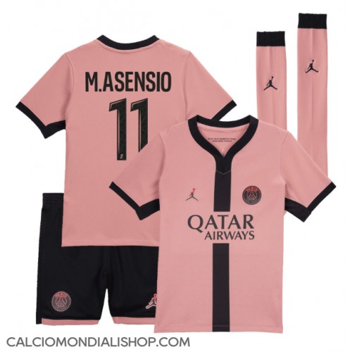 Maglie da calcio Paris Saint-Germain Marco Asensio #11 Terza Maglia Bambino 2024-25 Manica Corta (+ Pantaloni corti)